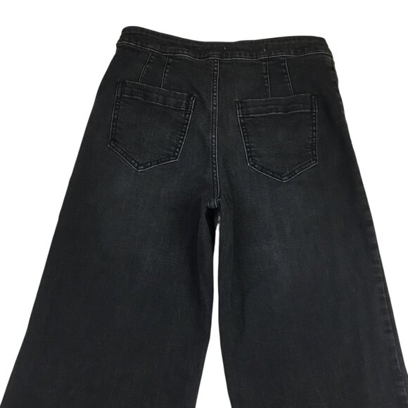 Pilcro & The Letterpress Wide-Leg Jeans Womens 29 Faded Black Denim Cotton Blend - Picture 5 of 11